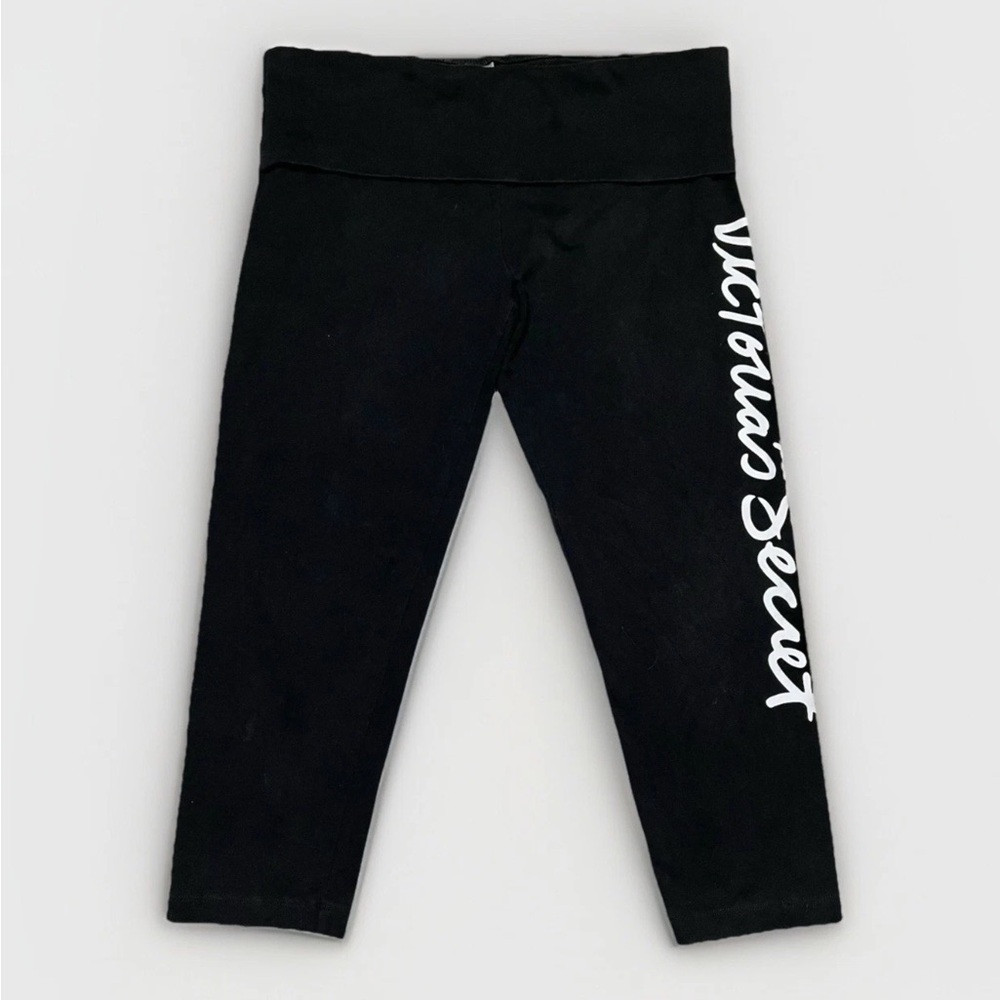 Vintage Y2K Victoria Secret Foldover Gym Workout Capris Women’s Medium Black